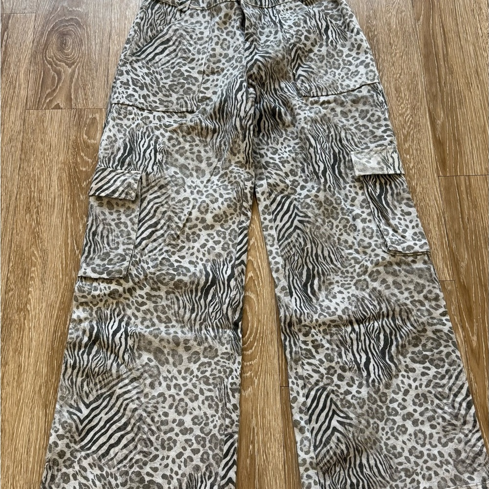 Leopard Print Wide Leg Pants